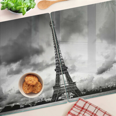 Chopping board The Eiffel Tower in black and white