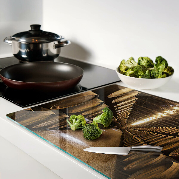 Chopping board glass Interior of a winery with barrels