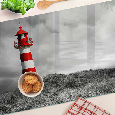 Cutting board A lighthouse in the landscape