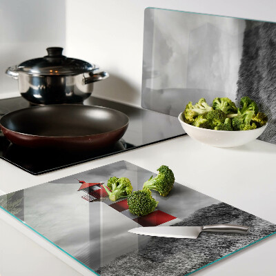 Cutting board A lighthouse in the landscape