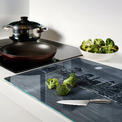 Glass chopping board Panorama of the night city