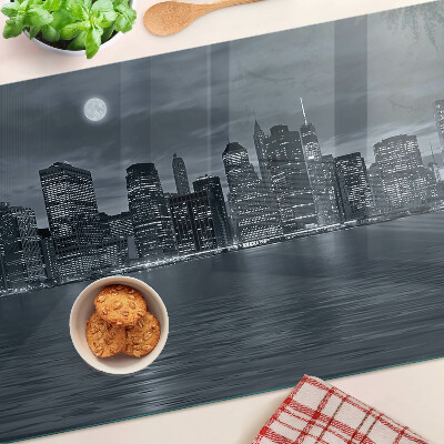 Glass chopping board Panorama of the night city