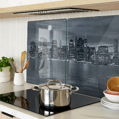 Glass chopping board Panorama of the night city