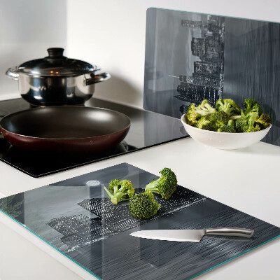 Glass chopping board Panorama of the night city