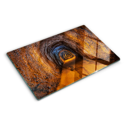 Chopping board A tunnel in a cave with lighting