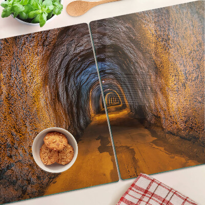 Chopping board A tunnel in a cave with lighting