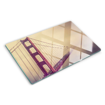 Chopping board glass Vintage Golden Gate Bridge