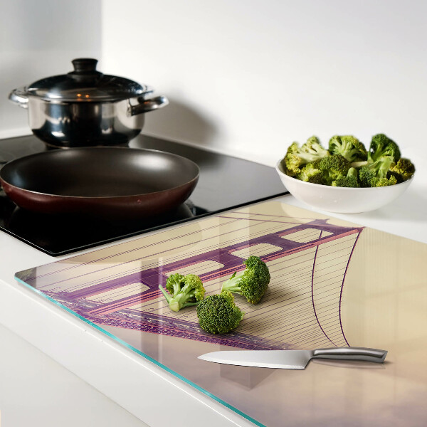 Chopping board glass Vintage Golden Gate Bridge