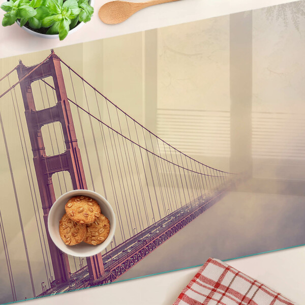 Chopping board glass Vintage Golden Gate Bridge