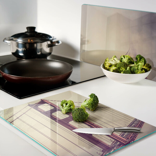 Chopping board glass Vintage Golden Gate Bridge