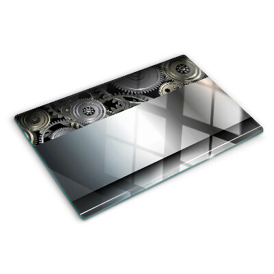 Cutting board Mechanical gears and metallic surfaces
