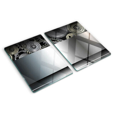 Cutting board Mechanical gears and metallic surfaces