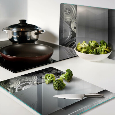 Cutting board Mechanical gears and metallic surfaces