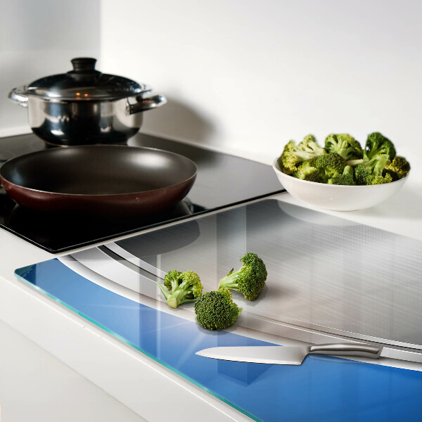Chopping board Metallic effect with blue accents