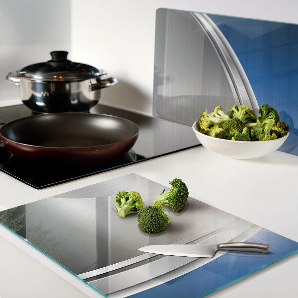 Chopping board Metallic effect with blue accents