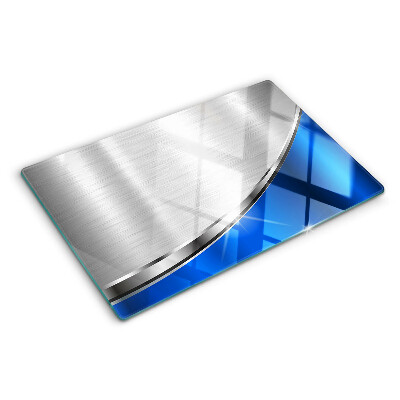 Cutting board Metallic pattern with blue accents