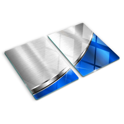 Cutting board Metallic pattern with blue accents