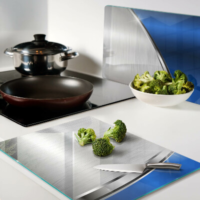 Cutting board Metallic pattern with blue accents