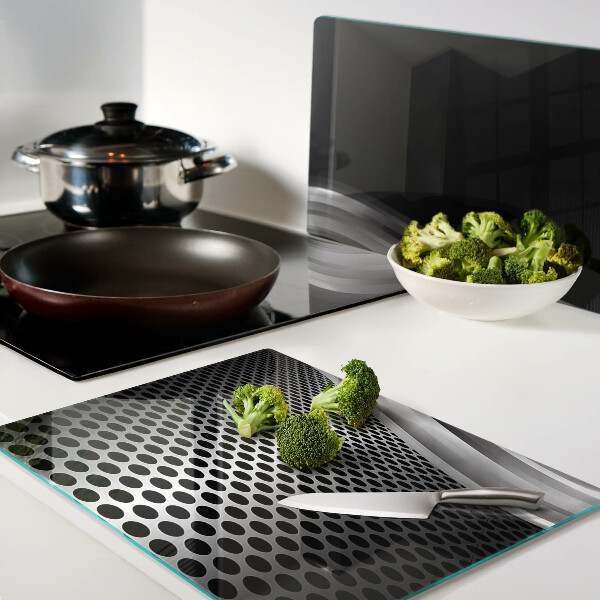 Glass chopping board Futuristic pattern with waves