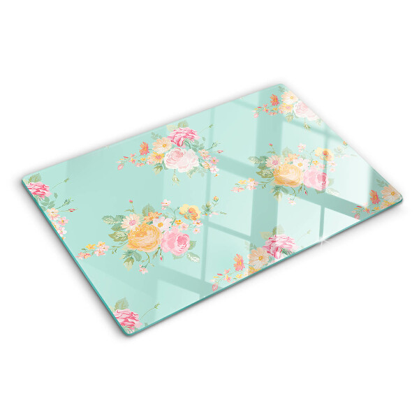 Chopping board Floral pattern in pastel colors