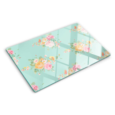 Chopping board Floral pattern in pastel colors