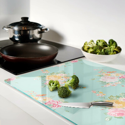 Chopping board Floral pattern in pastel colors