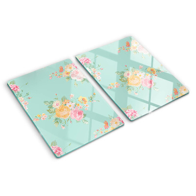 Chopping board Floral pattern in pastel colors