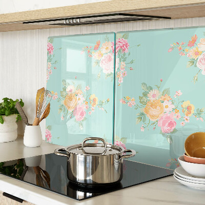 Chopping board Floral pattern in pastel colors