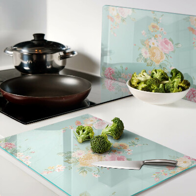 Chopping board Floral pattern in pastel colors