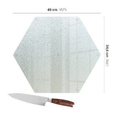 Glass cutting board Hexagonal semitransparent