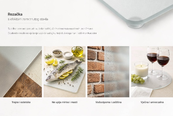 Glass cutting board Hexagonal semitransparent