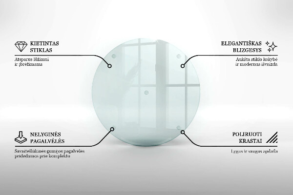 Cutting board round transparent