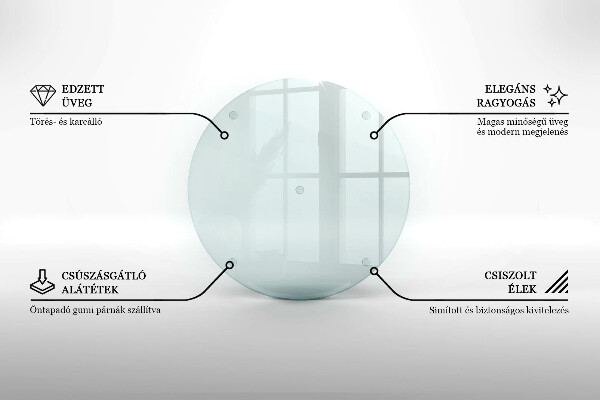 Cutting board round transparent