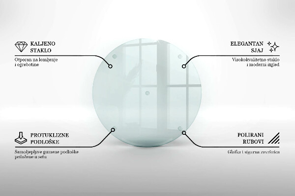 Cutting board round transparent