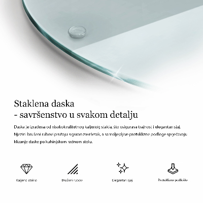 Cutting board round transparent