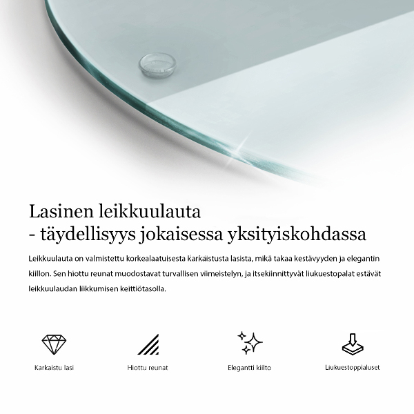 Cutting board round transparent