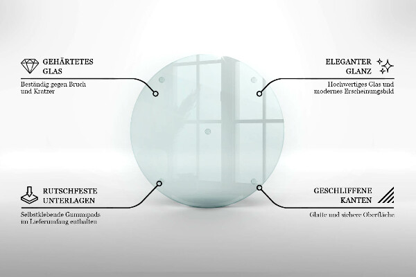 Cutting board round transparent