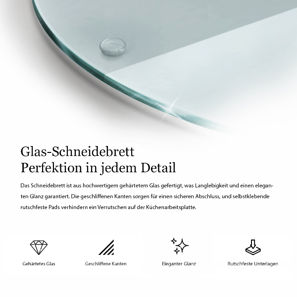 Cutting board round transparent
