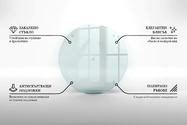 Cutting board round transparent