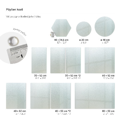 Glass cutting board with a round semi-transparent design