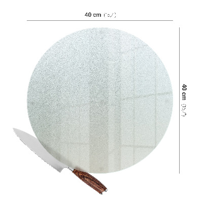 Glass cutting board with a round semi-transparent design