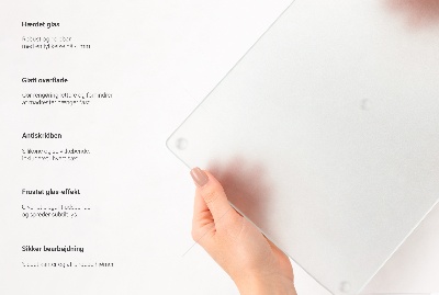 Glass cutting board with a round semi-transparent design