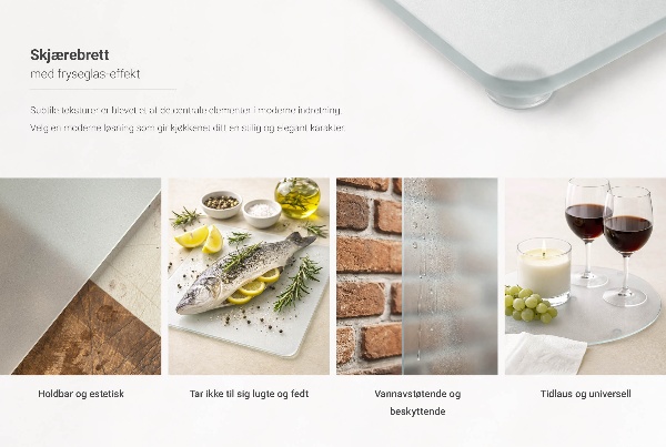 Glass cutting board with a round semi-transparent design