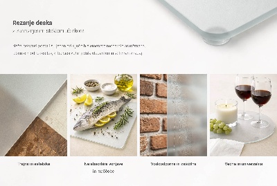 Glass cutting board Rectangular semitransparent