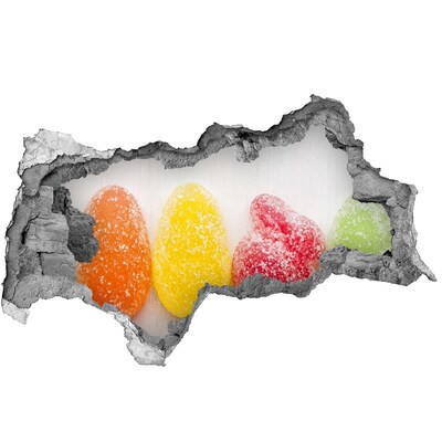 Hole in the wall sticker Colorful jelly beans