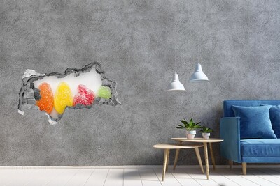 Hole in the wall sticker Colorful jelly beans