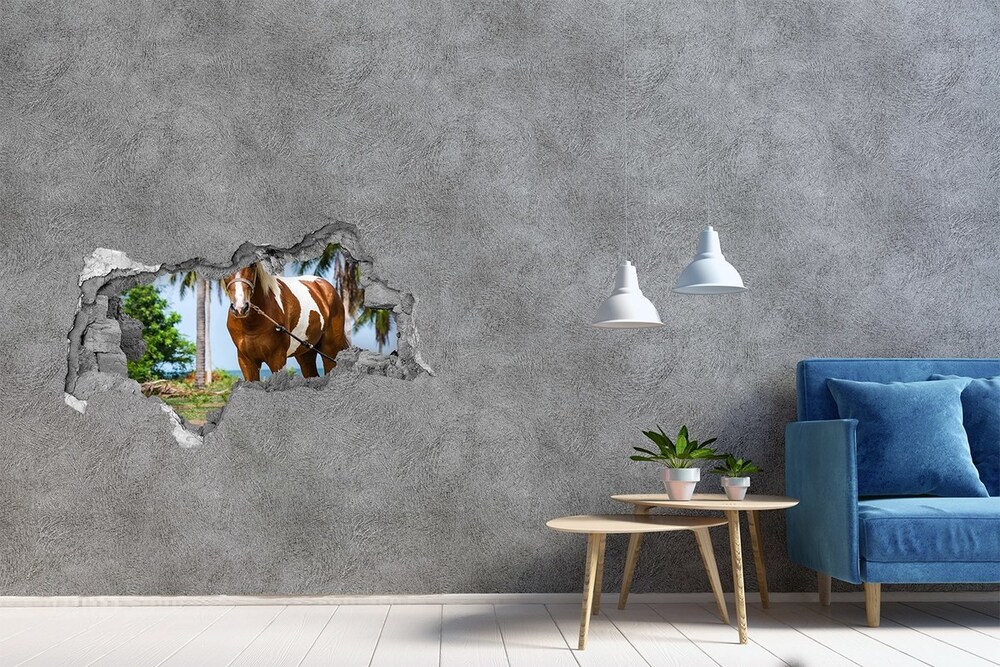 Hole wall sticker Spotted horse