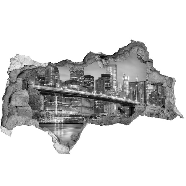 Hole in the wall sticker New York's Brooklyn Bridge