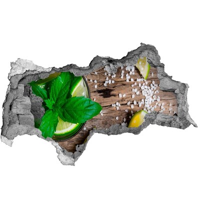 Hole wall sticker A refreshing cocktail with lime