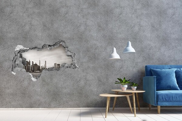 Hole in the wall decal View of New York